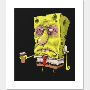 spongebob before coffee Posters and Art